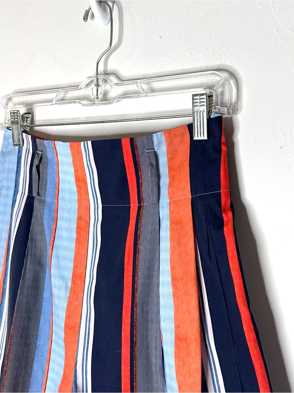 Akris Punto Fiorellina Blue & Orange Stripe Bermuda Shorts 4 (no belt) - Picture 4 of 7